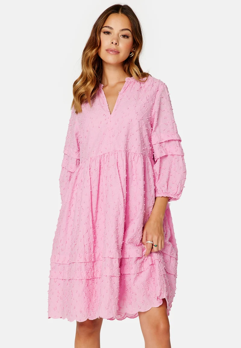 Minja 3/4 Broderi Knee Dress