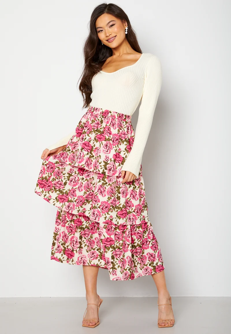 Penny midi frill skirt