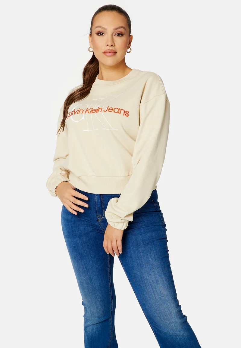 Plus Two Tone Monogram Crew Neck