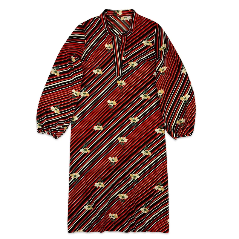 70s Vintage Boho Patterned Dress 14
