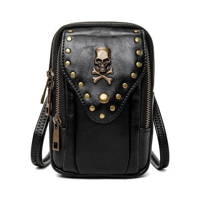 Steampunk Skull Square miniväska