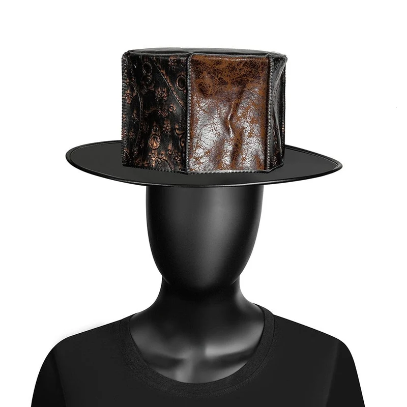 Steampunk Distress Splice Hat för män