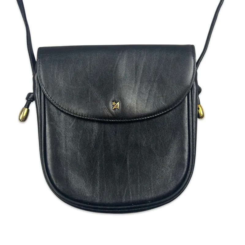 Vintage 90s Black Gold Crossbody Handbag