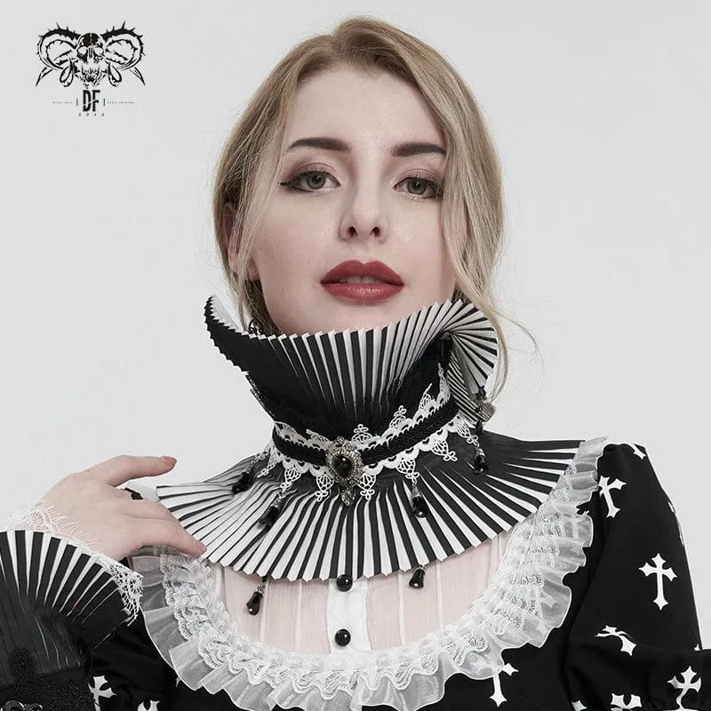 Gothic dubbelfärgad pärlhalsband för kvinnor