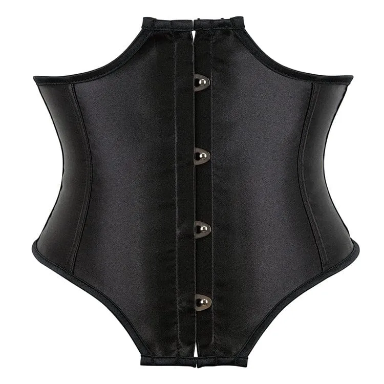 Gothic Strappy Solid Color Oregelbunden Underbust Corset för kvinnor