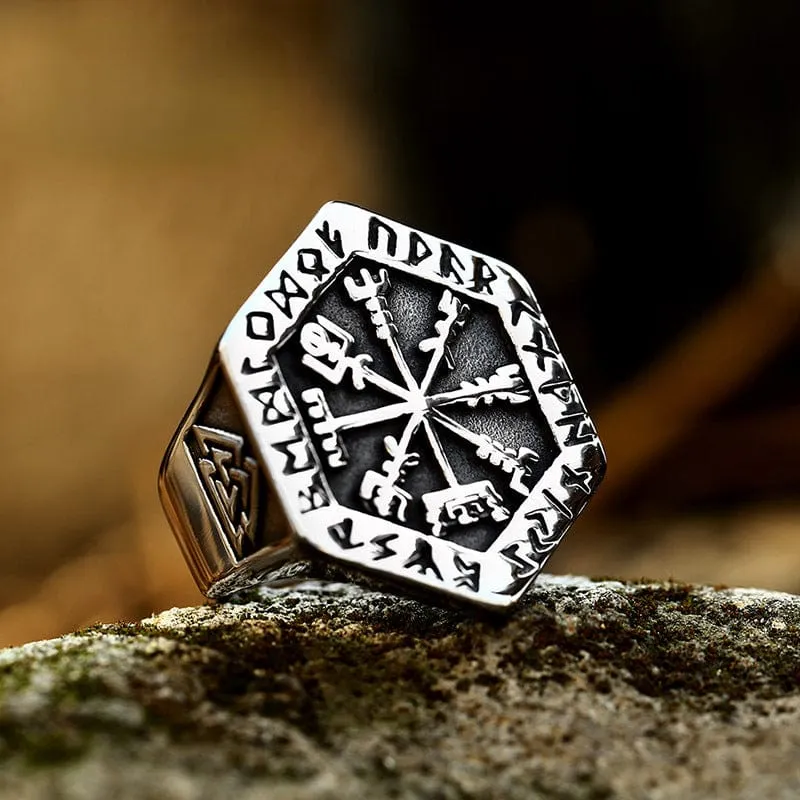 Punk Compass Ring för män