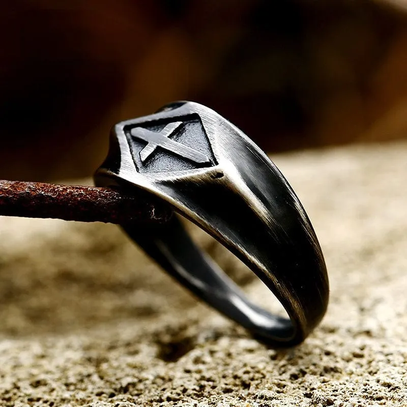 Punk Vintage Cross Ring för män