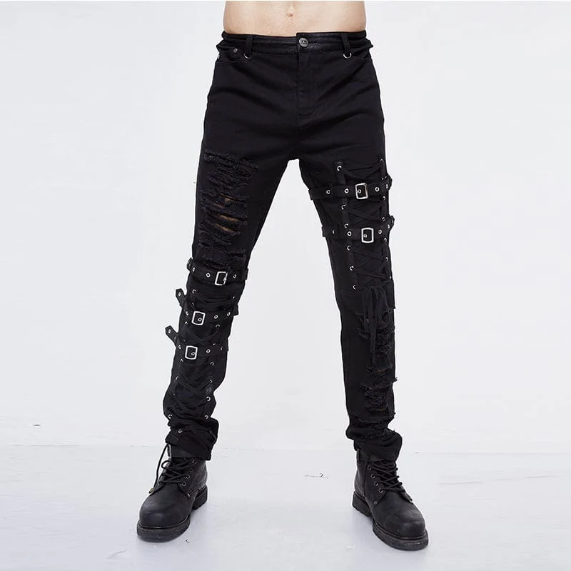 Byxor med raka ben för män i Punk