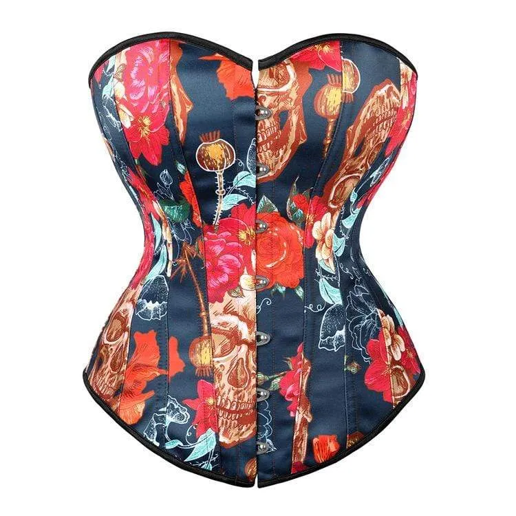 Gothic Floral Overbust Korsetter för kvinnor