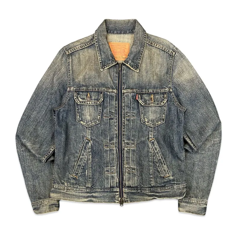 VTG LEVIS JAPANESE MADE DENIM JACKET TYPE 2 PLEAT FRONT ZIP UP 40 M