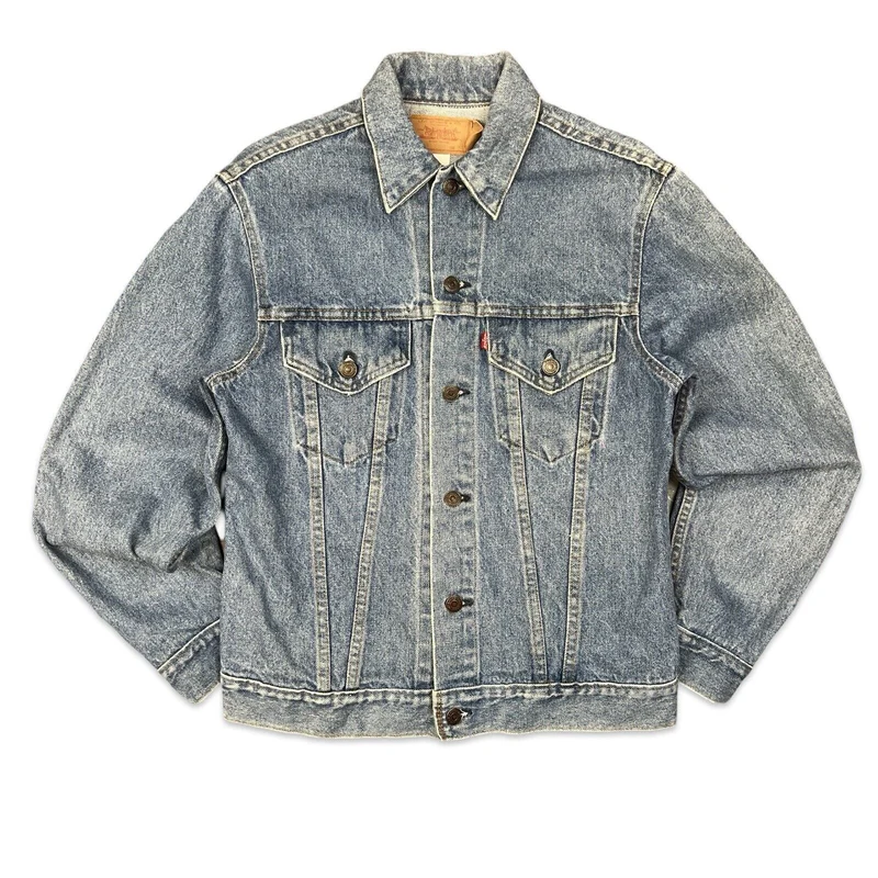 VTG 1970s USA MADE LEVIS RED TAB TYPE 3 TRUCKER DENIM JACKET 527 STAMP 37 S