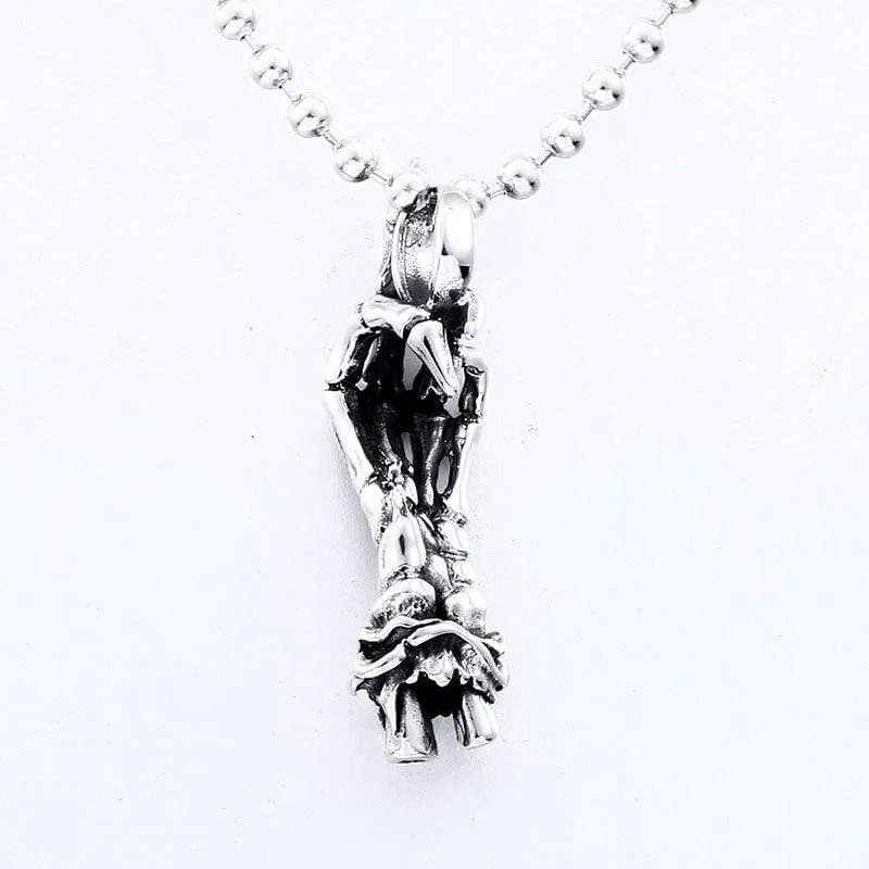 Punk Hand Bone Halsband för män