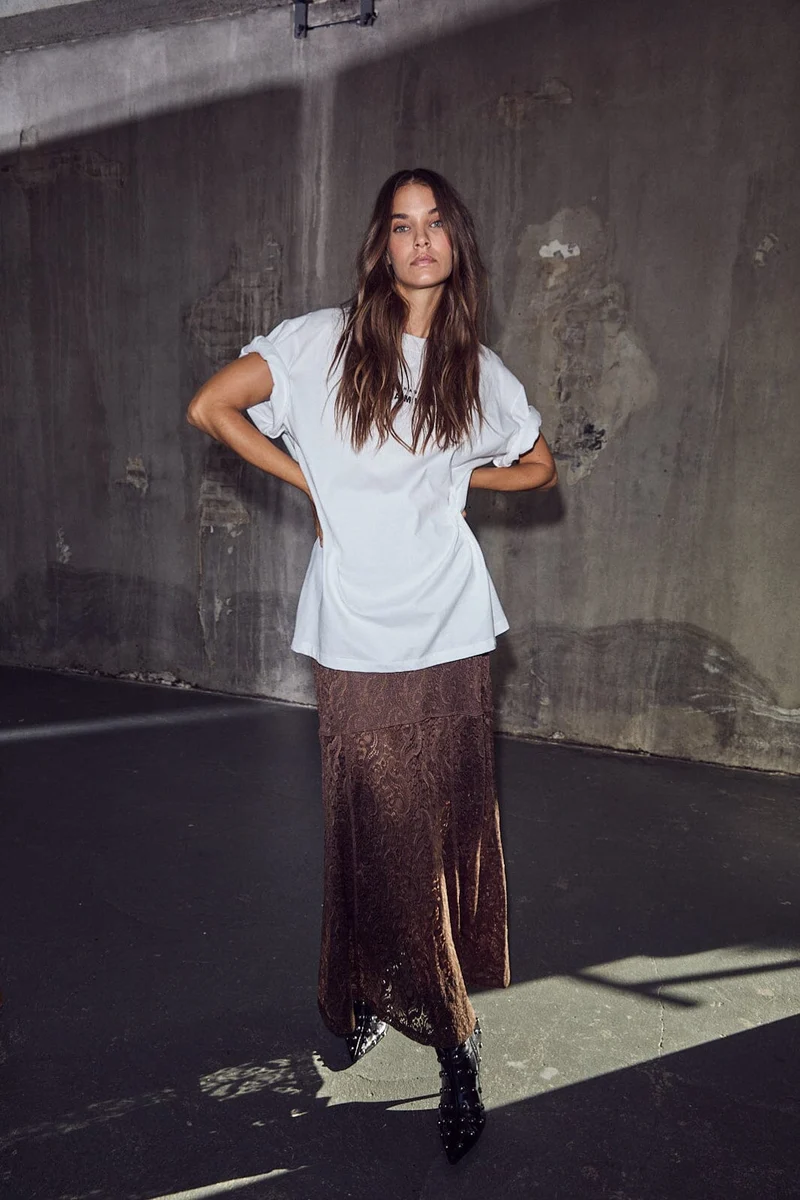 Haute L'Amitié - Summer Lace Skirt HL10133 - Mocca