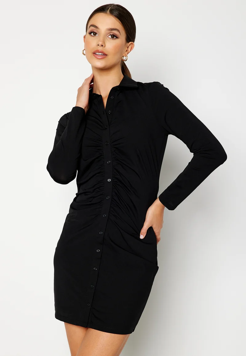 Sixty L/S Button Short Dress