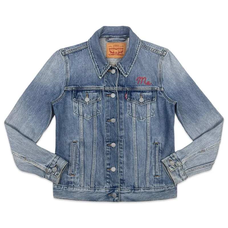 LTD EDTN LEVIS CHAINSTITCH EMBROIDERED TYPE 3 TRUCKER DENIM JACKET XS 34”