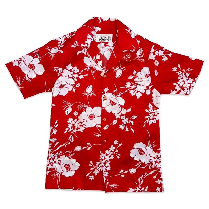 VTG 1960s HILO HATTIES GENUINE HAWAIIAN ALOHA SHIRT TIKI ROCKABILLY S 36