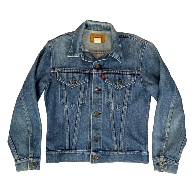 LADIES VTG 70s LEVIS 70704 0914 RED TAB USA MADE TYPE 3 DENIM JACKET 34” 10