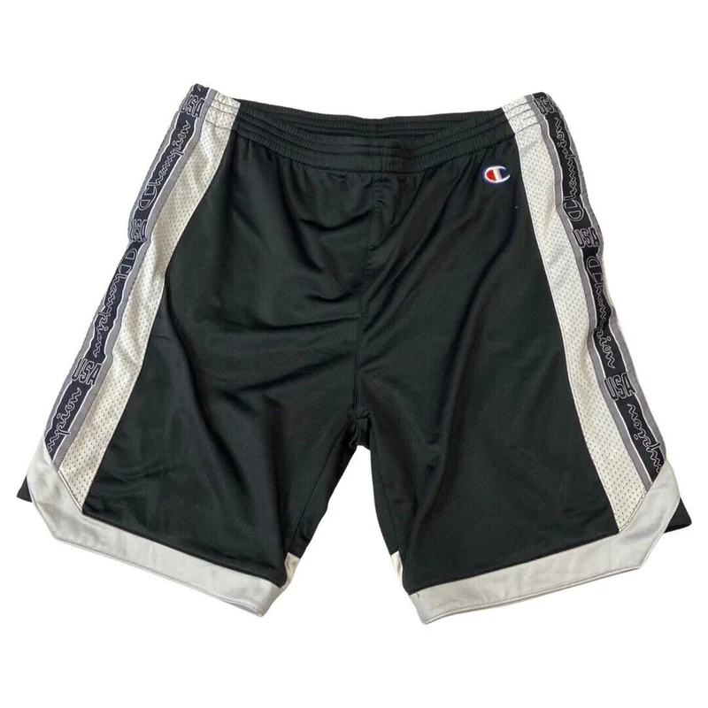 2000s Black & Silver Champion USA Basketball Shorts Large