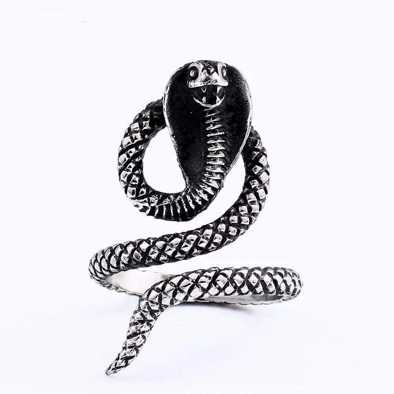 Gothic Snake Open Ring för män