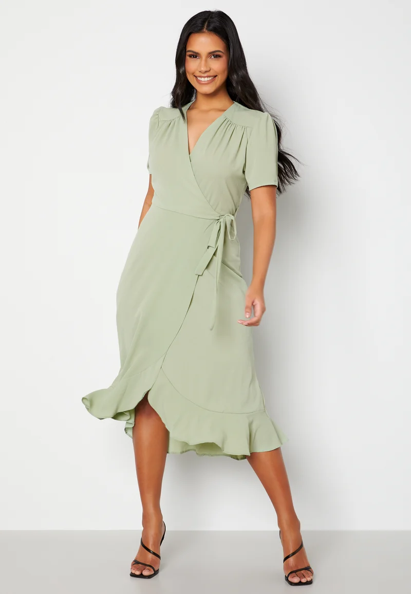 Short Sleeve Wrap Dress