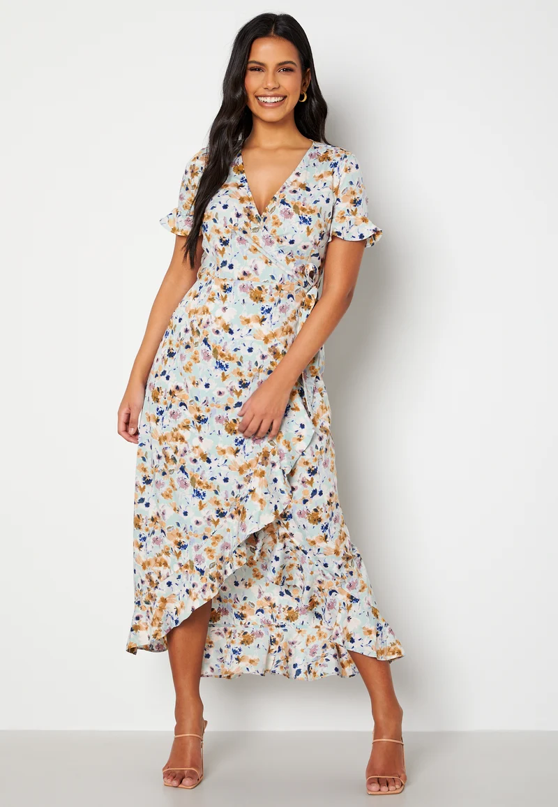 Henna 2/4 Wrap Long Dress