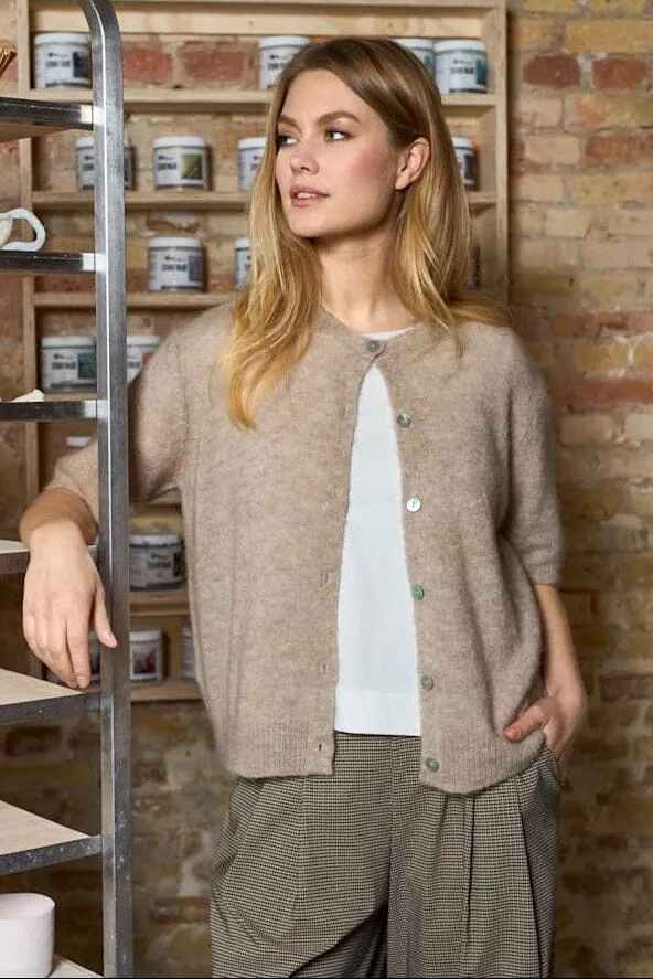 Black Colour - Bcdell Ss Cardigan 1253 - Natural