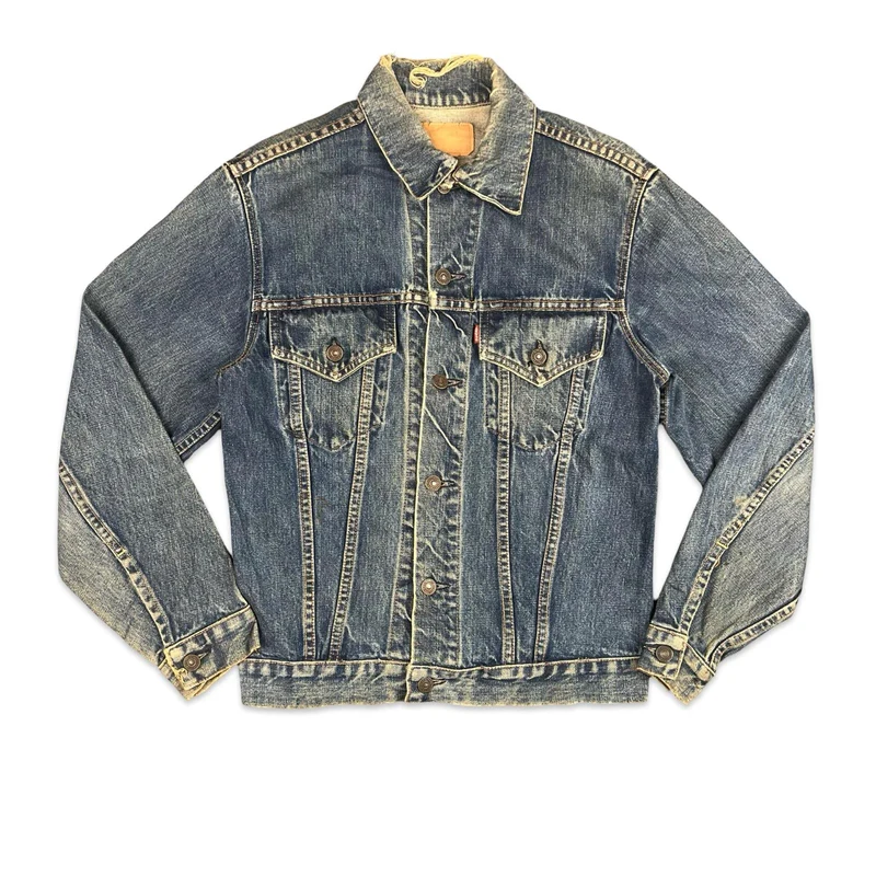 VTG ORIGINAL 1960s LEVIS BIG E TYPE 3 TRUCKER DENIM JACKET 45 STAMP MOD 36” SML