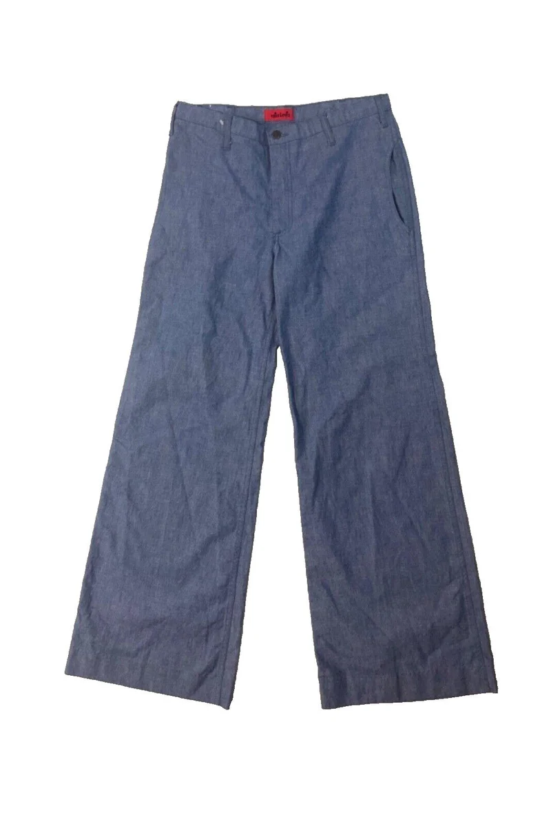VTG DEADSTOCK 70s MISS LEVIS BIG E CHAMBRAY DENIM BELL BOTTOM FLARES JEANS 32 12