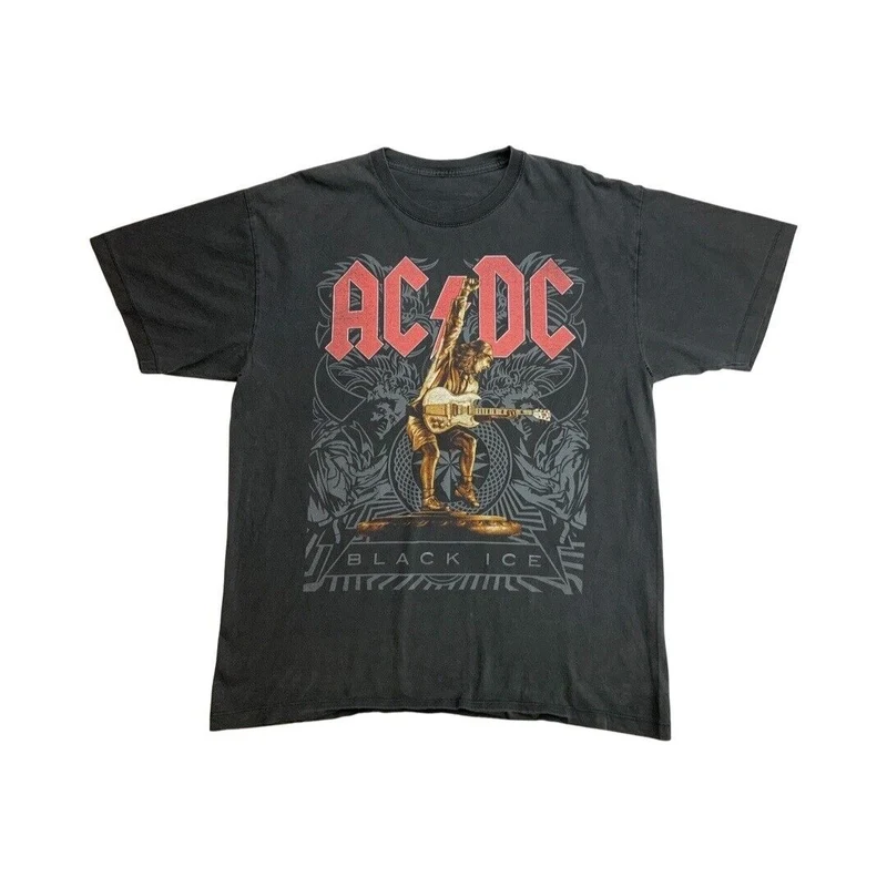 2008 Black AC/DC Black Ice Angus Young Double Sided T-Shirt XXL