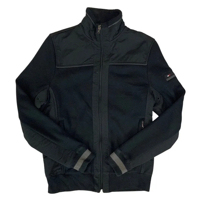 Y2K 2000s Black Tommy Hilfiger Zip-Up Windbreaker Jacket Medium