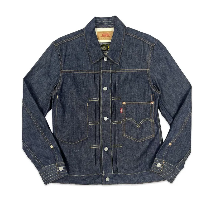 VTG JAPANESE LEVIS BOSS COFFEE COLAB TYPE 1 PLEAT DENIM JACKET ROCKABILLY 38” M