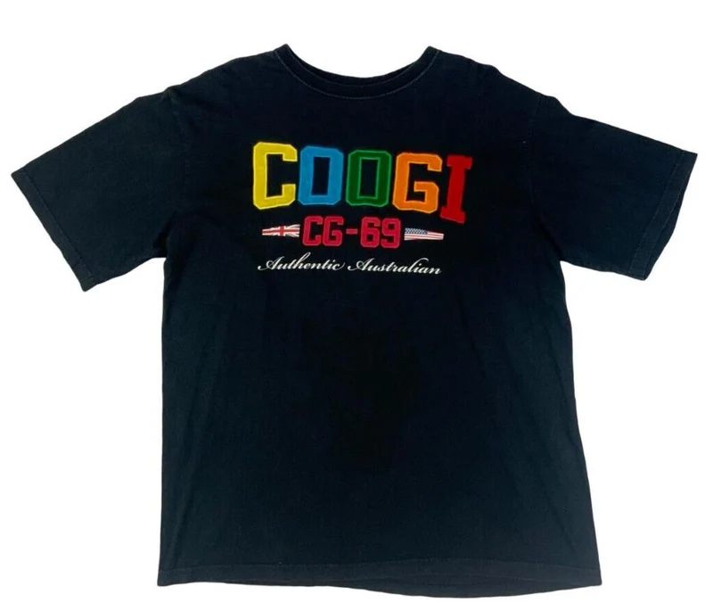 VINTAGE 90s 00s COOGI SHORT SLEEVE T-SHIRT BLACK EXTRA LARGE