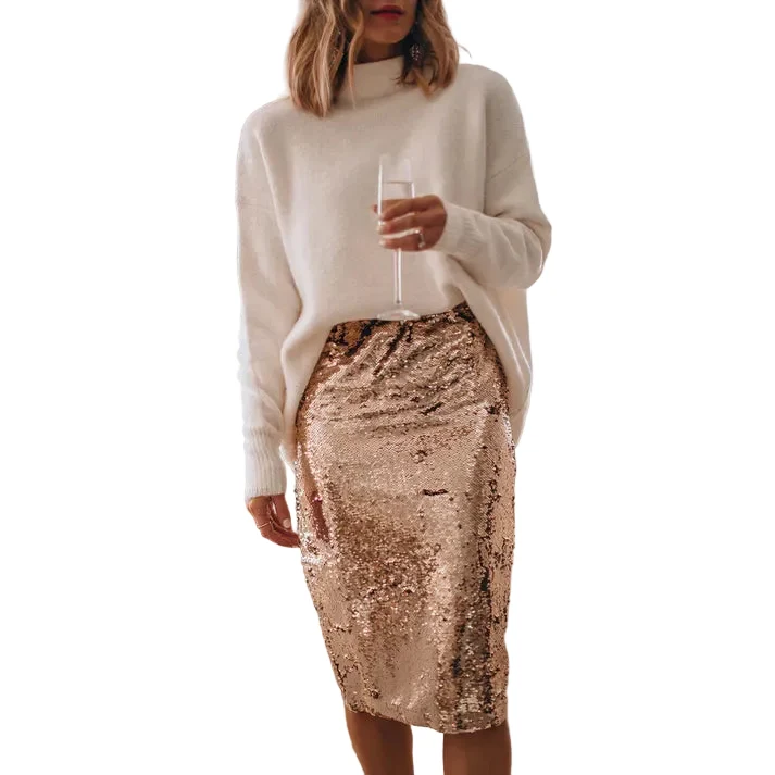 Kvinnors Paljettkjol Glamourös