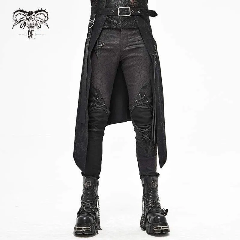 Gothic Punk Irregular Buckle Black Kjol för män