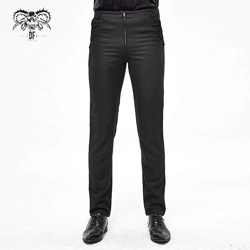 Gothic Front Zip Kostymbyxor för män