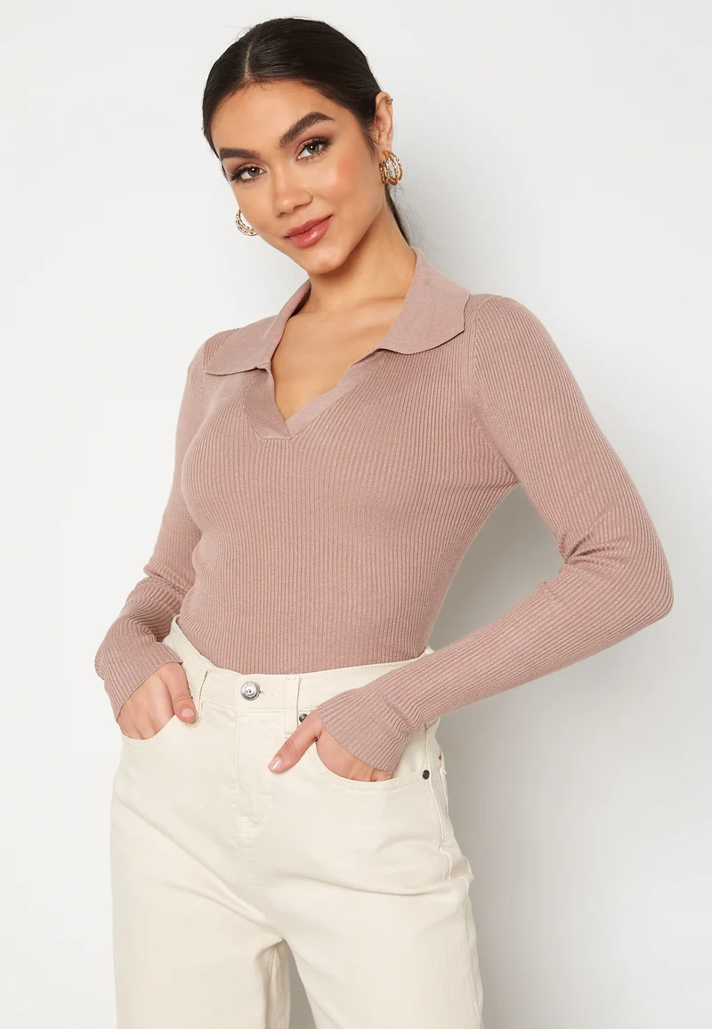 Hartley LS V-Neck Polo Knit