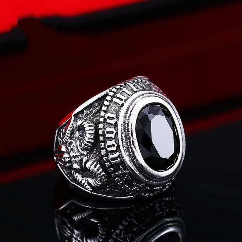 Punk Rhinestone Goat Ringar för män