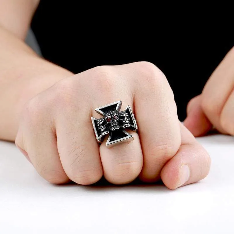 Punk Skull Cross Ringar för män