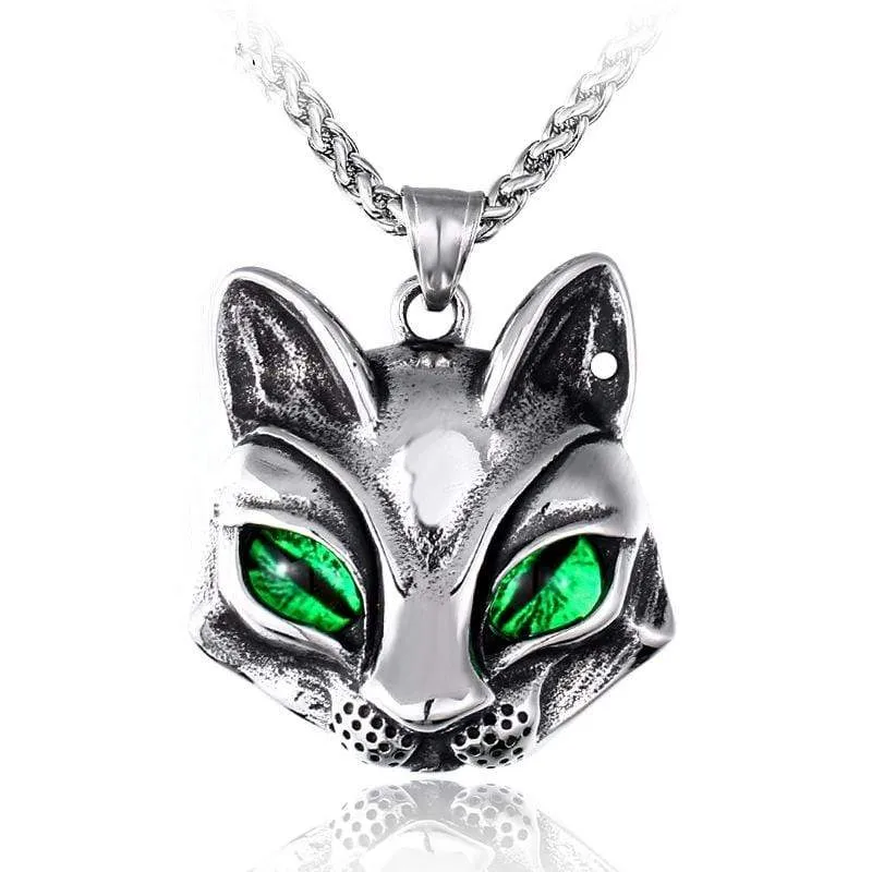 Punk Grön/Blue Eye Fox Halsband för män