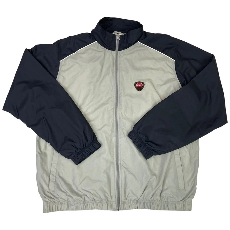 Deadstock 2006 Grey Black Embroidered Nike Zip-Up Windbreaker Jacket L XL