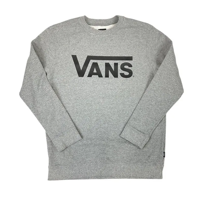 Vintage 00s 90s Grey Vans Spell Out Logo Crew Neck Jumper