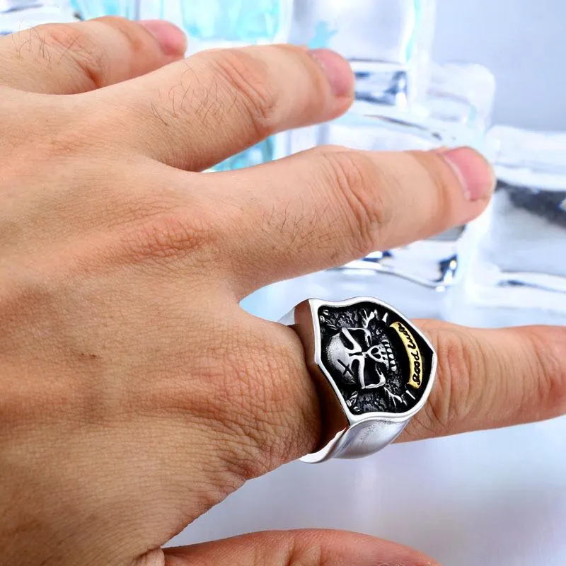 Punk Good Luck Skull Rings för män