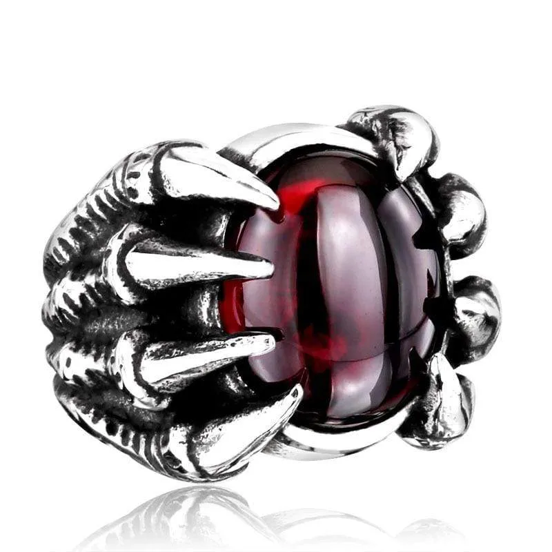 Punk Dragon Claw Bead Ringar för män