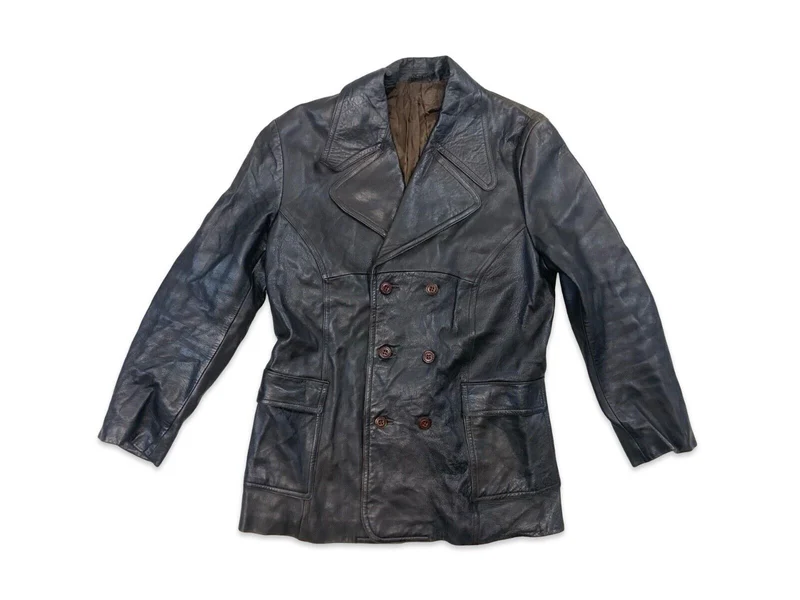 VTG 1970s MENS SOFT BROWN LEATHER JACKET COAT BLAZER S 38”
