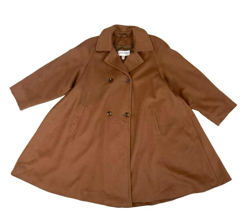 VTG 80s 90s PIERRE CARDIN OVERCOAT CAMEL BROWN TAN XL 18