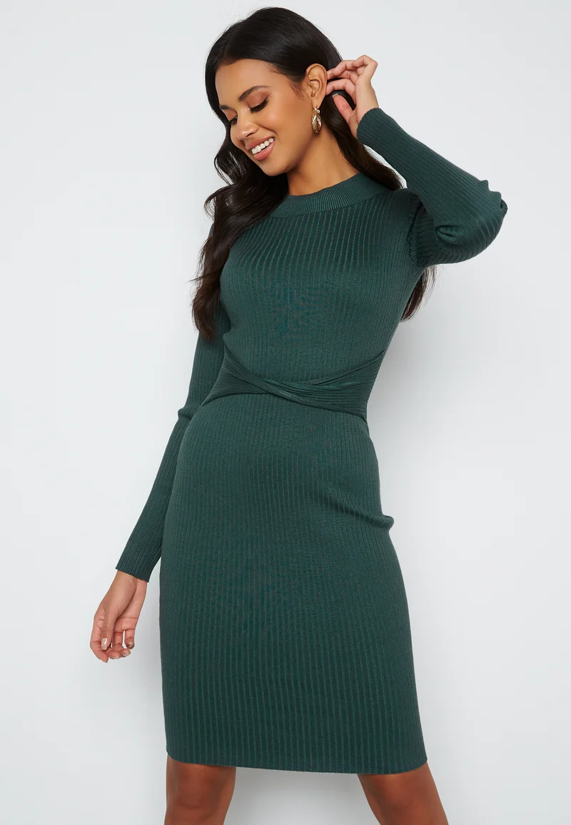 Minna knitted front twist dress
