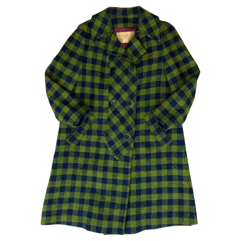 RARE VTG 60s 70s USA LADIES PENDLETON WOOL TWEED 3/4 COAT SIZE 10