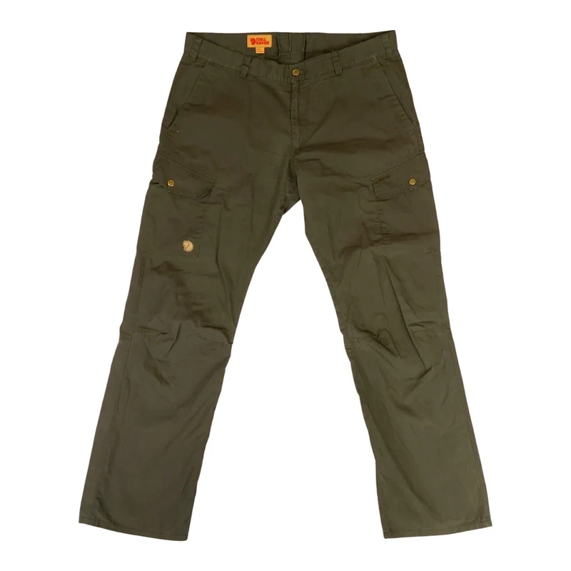Vintage 00s Brown Fjallraven Utility Cargo Embroidered Trousers Gorpcore XL W40"