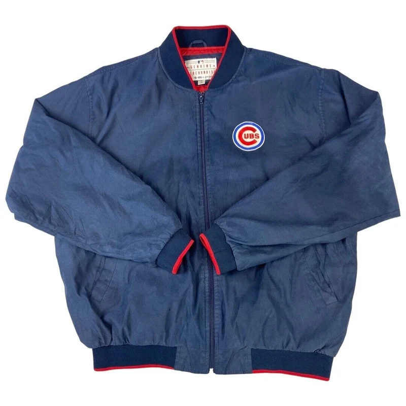 Vintage 00s Navy G-III Carl Banks Chicago Cubs MLB Track Jacket Windbreaker XL