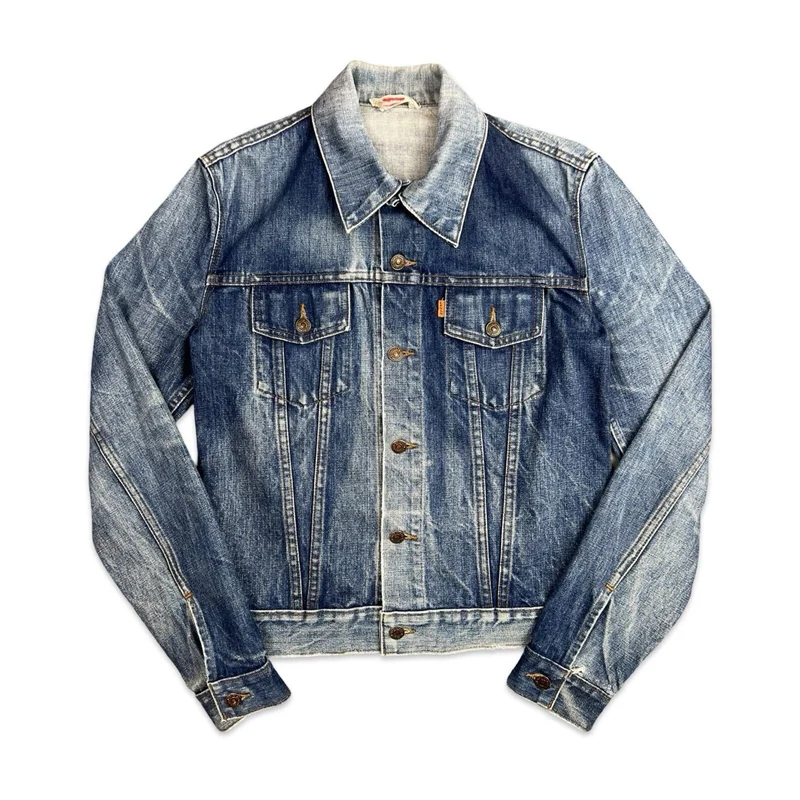 VTG RARE ORIGINAL 1970s LEVIS ORANGE TAB TYPE 3 TRUCKER DENIM JACKET S 36”